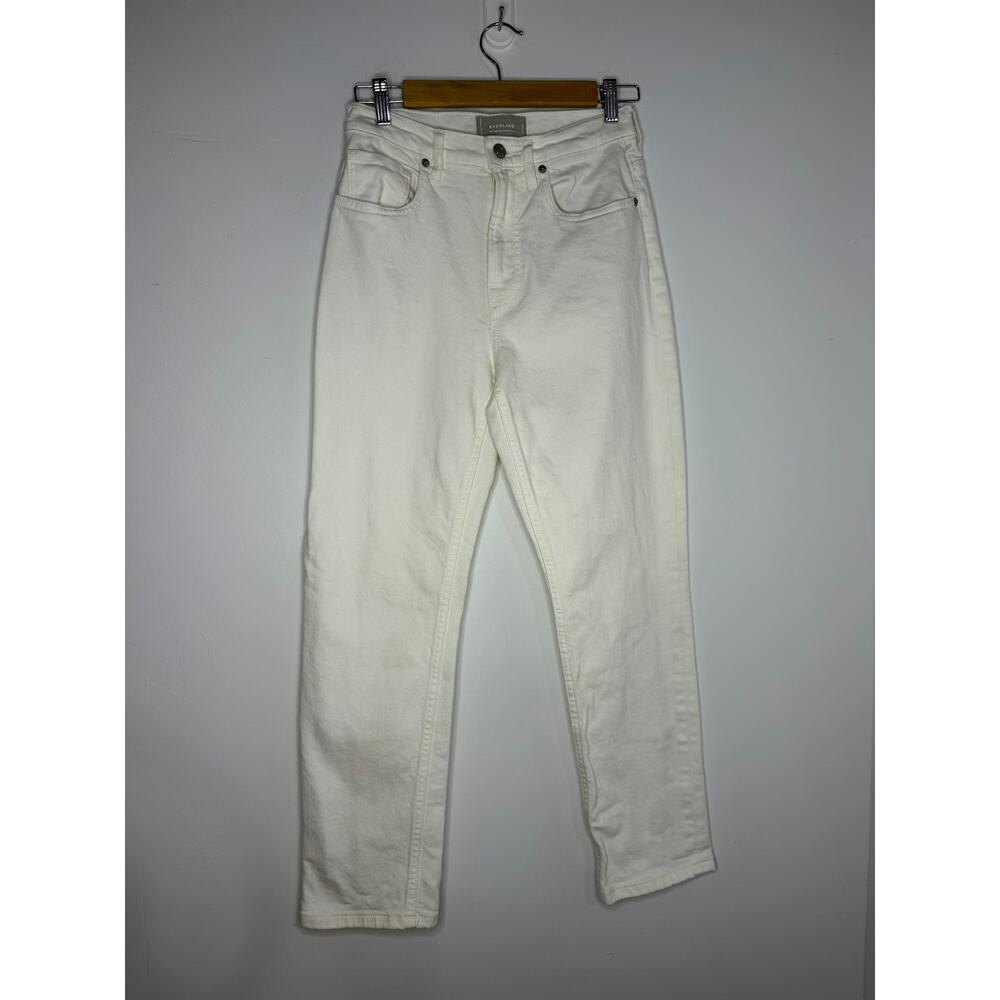 Everlane High Rise Straight Jean in White Size 26 Ankle Some wash wear shown - Picture 2 of 8
